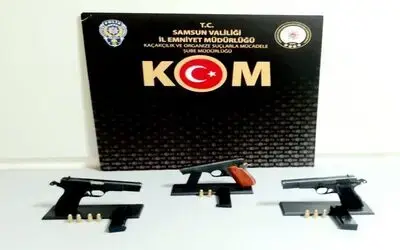 Samsun’da 3 ruhsatsız tabanca ele geçirildi: 1 tutuklama
