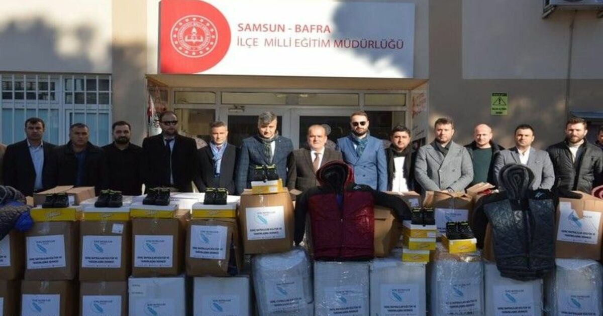 Gurbetteki Bafralılardan 700 öğrenciye bot ve mont desteği