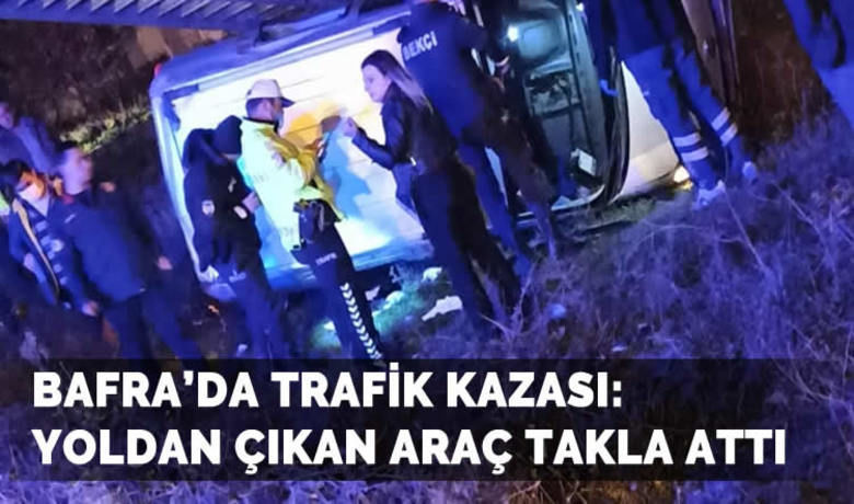 Yoldan Çıkan Araç Takla Attı - Samsun'un Bafra ilçesinde meydana gelen trafik kazasında maddi hasar meydana geldi. 
