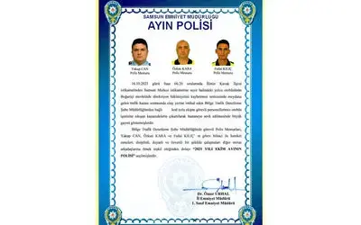Otobüs kazasına ilk müdahaleyi yapan polisler ’ayın polisi’ seçildi
