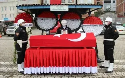 Kazada hayatını kaybeden bekçi için tören
