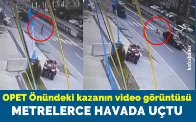 Otomobilin Çarptığı Yaya Metrelerce Havada Uçtu