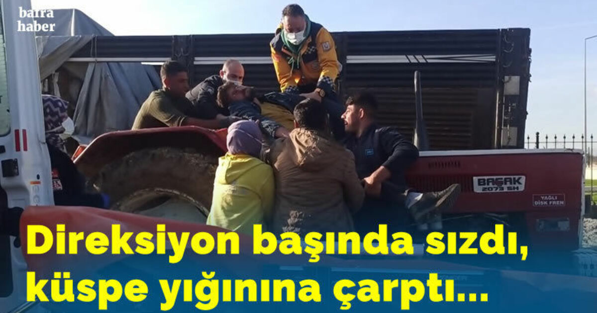 Direksiyon başında sızdı, küspe yığınına çarptı
