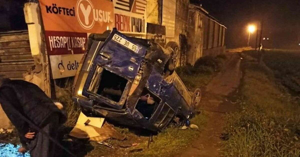 Çetinkaya Mevkisinde trafik kazası: Minivan takla attı: 1 yaralı