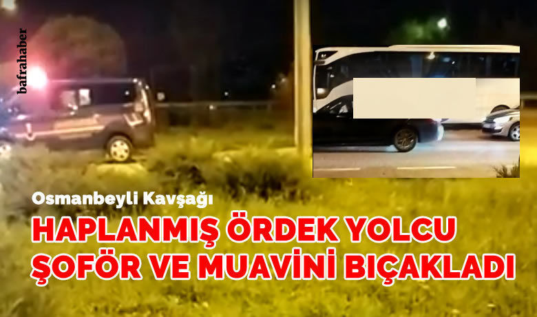 Haplanmış Ördek Yolcu Şoför Ve Muavini Bıçakladı! - Samsun Bafra yolunda otobüste meydana gelen olayda uyuşturucu madde etkisindeki yolcu şoför ve muavini bıçakladı.