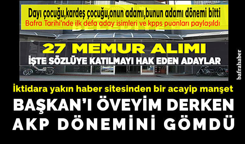 Brt Başkanı Öveyim Derken Akp Dönemini Gömdü! - Yorum Haber- AK Partiye yakınlığı, Belediye Başkanı Hamit Kılıç’a ise çok yakınlığı ile bilinen BRT Haber internet sitesinden 20 yıllık AKP iktidarını ifşa eden itiraf gibi başlık. 