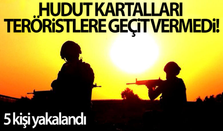 MSB: 'Suriye'den ülkemize yasa dışıyollarla geçmeye çalışan 5 kişiyi yakalandı' - MSB: "Hatay ve Şanlıurfa'da görev yapan Hudut Kartallarımız, Suriye'den ülkemize yasa dışı yollarla geçmeye çalışan 5 kişiyi yakalandı. Yapılan incelemede, yakalanan şahısların üçünün DEAŞ, ikisinin ise PKK terör örgütü mensubu olduğu belirlendi."