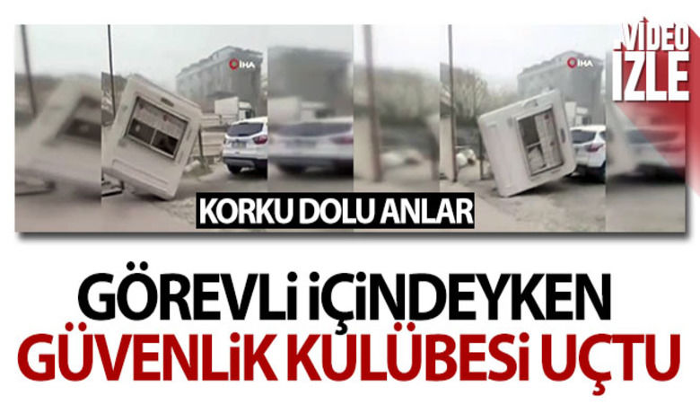 Fırtınada, görevli içindeykengüvenlik kulübesi uçtu - Avcılar Firuzköy’de bir iş yerinin bahçesinde bulunan güvenlik kulübesi, içinde görevli varken uçtu.
