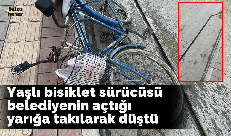 Yaşlı Bisiklet Sürücüsü Yarığa Takılarak Düştü