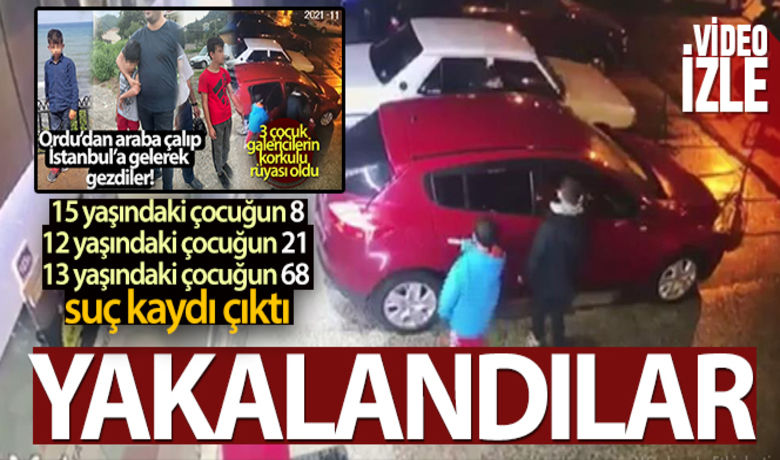 Ordu'dan çaldıkları araçla İstanbul'agelen 3 çocuk yakalandı - Ordu’da bir oto galeriden çaldıkları arabayla İstanbul’a kadar yaklaşık 900 kilometre yol giden 3 çocuk yakalandı.