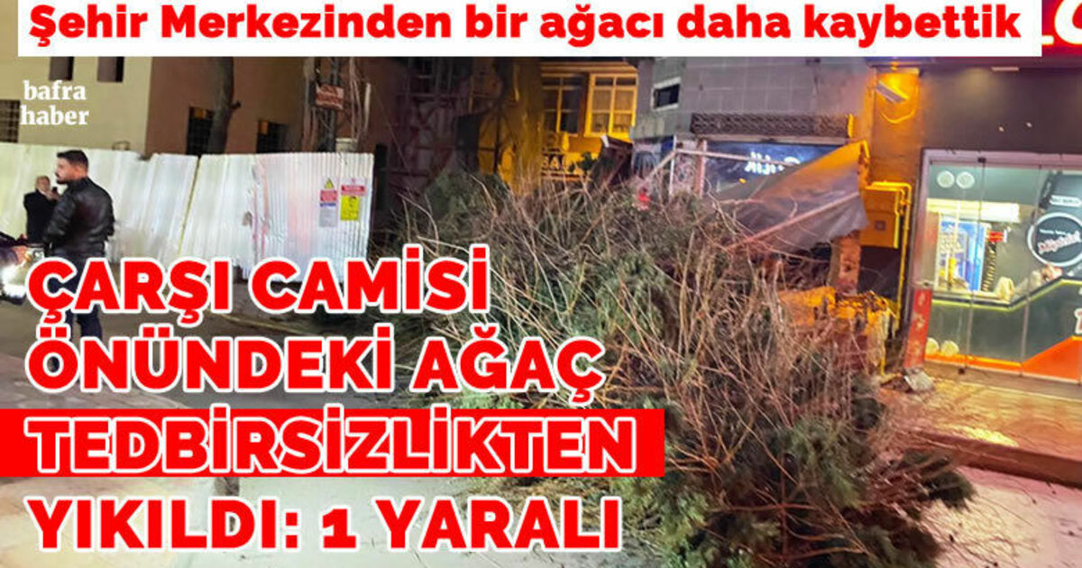 Çarşı Camisi önündeki ağaç yola devrildi: 1 yaralı