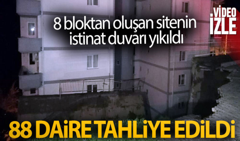 8 bloktan oluşan sitenin istinatduvarı yıkıldı: 88 daire tahliye edildi - İzmir’in Narlıdere ilçesinde 8 bloktan oluşan sitenin istinat duvarı binalardan birisinin üzerine büyük bir gürültüyle yıkıldı. Olay yerine gelen yetkililerce yapılan incelemelerin ardından 2 binada yaşayan vatandaşlar tedbir amaçlı tahliye edildi.