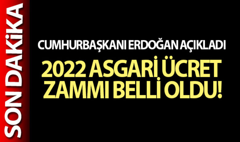 Cumhurbaşkanı Erdoğan açıkladı! Asgariücret 4250 TL oldu - Cumhurbaşkanı Erdoğan: "2022 yılında asgari ücretin en alt rakamı 4 bin 250 lira olarak uygulanacaktır. Asgari ücret artışı yüzde 50 seviyesinde gerçekleşmiştir" dedi.