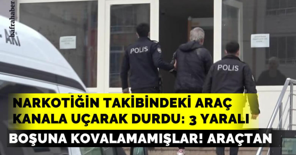 Bafra'da ’Dur’ ihtarına uymayarak kaçan araç sulama kanalına uçtu: 3 yaralı
