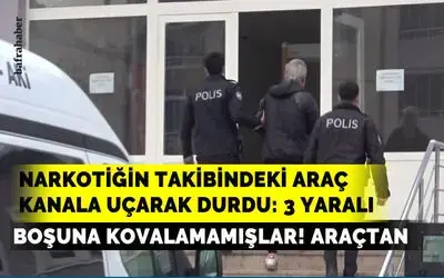 Bafra'da ’Dur’ ihtarına uymayarak kaçan araç sulama kanalına uçtu: 3 yaralı