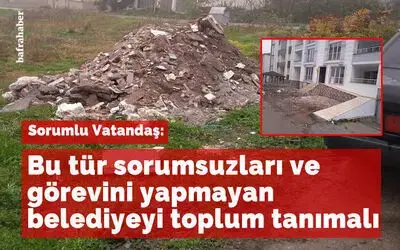 İnşaat Atıkları Yandaki Yeşil Alana Bırakıldı!
