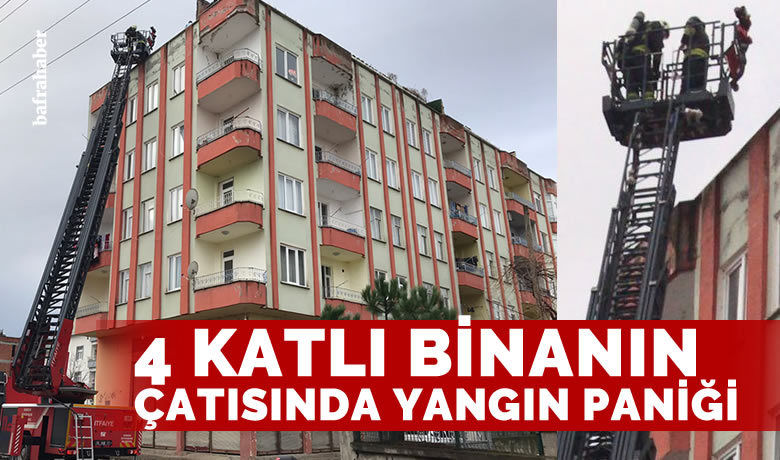 4 Katlı Binanın Çatısında Yangın Paniği