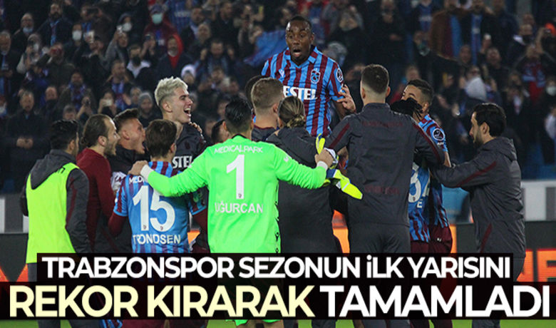 Trabzonspor, sezonun ilkyarısını rekor kırarak tamamladı - Trabzonspor, Spor Toto Süper Lig'in ilk yarısını rekor kırarak tamamladı. Sezonun ilk bölümünde 46 puana ulaşan bordo-mavililer, ilk yarılar itibarıyla en çok puan toplayan takım oldu.