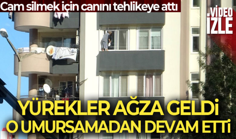 Pencerede ölümüne temizlik - Adana’da bir apartmanın 4’üncü katındaki dairenin penceresinin pervazına çıkıp, güvenlik önlemi almadan camları silen kadın, ölüme davetiye çıkardı.