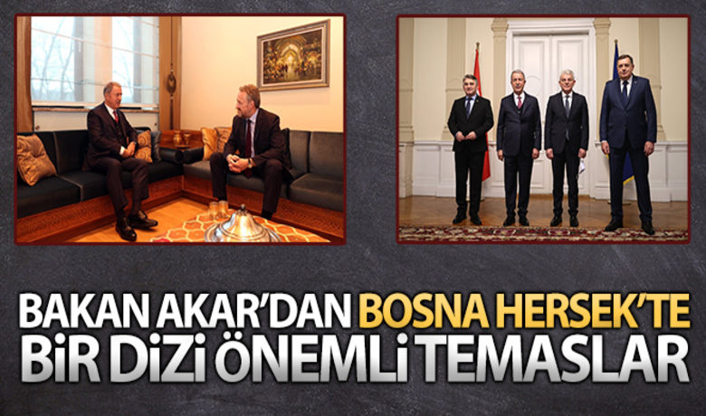Bakan Akar, Bosna Hersek DevletBaşkanlığı Konseyi üyeleri ile görüştü - Milli Savunma Bakanı Hulusi Akar, Bosna Hersek temasları kapsamında Devlet Başkanlığı Konseyi üyeleri ile bir araya geldi.