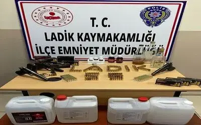 Sahte alkol ve tabanca ele geçti: 1 gözaltı
