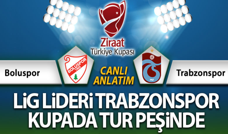 Trabzonspor - Boluspor maç anlatımı Trabzonspor 0 - 0 Boluspor MaçtanDakikalar 1' Trabzon'da ilk düdük geldi ve karşılaşma başladı.   İLK 11'LER! - Trabzonspor, Türkiye Kupası 5. turunda Beypiliç Boluspor'u konuk ediyor.
