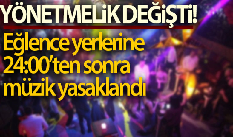 'Hassas alanlar'da 24.00'tensonra canlı müzik yasaklandı - Gürültü yönetmeliğindeki değişiklik, Resmi Gazete'de yayımlanarak yürürlüğe girdi. “Hassas alanlar”da saat 24.00'ten sonra canlı müzik yasaklandı.	“Çok hassas kullanımların bulunduğu alanlarda 24 saat yasak”