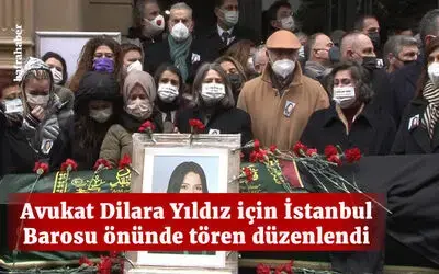Avukat Dilara Yıldız İçin İstanbul Barosu Önünde Tören Düzenlendi