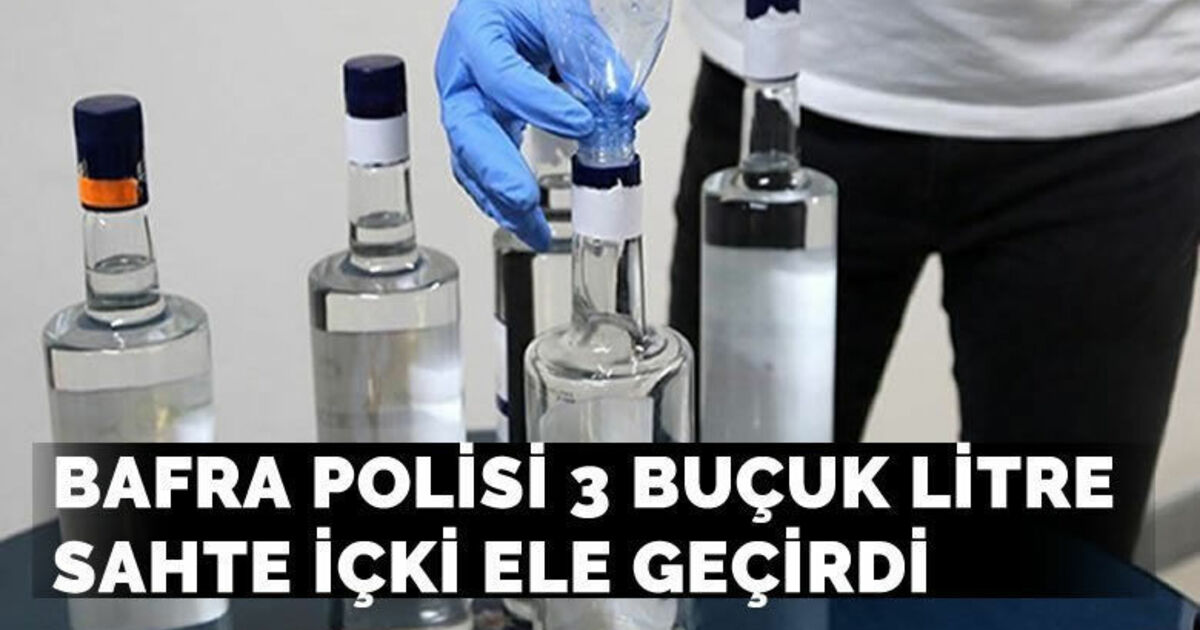 Bafra Polisi 3 buçuk litre sahte içki ele geçirdi