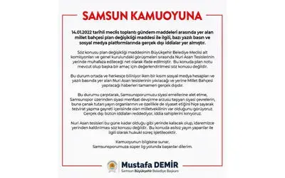 Büyükşehir’den ‘Nuri Asan Tesisleri’ açıklaması
