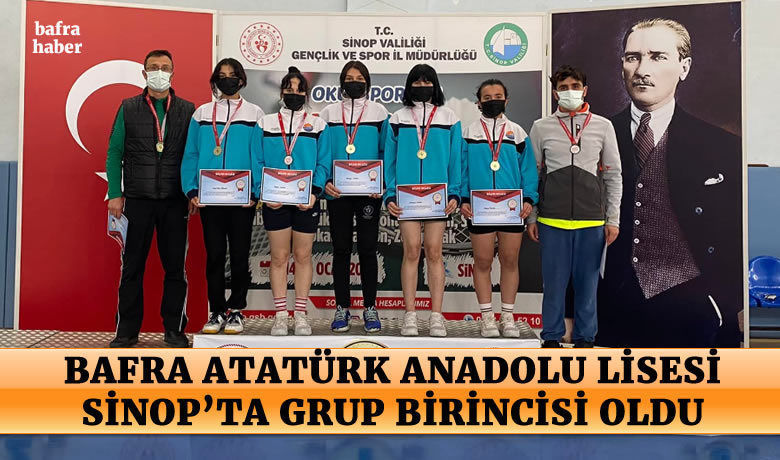 Bafra Atatürk Anadolu LisesiSinop'ta Badminton Grup Birincisi Oldu 