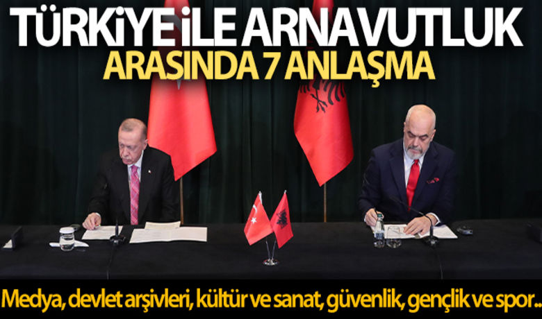 Türkiye ile Arnavutluk arasında 7 anlaşma - Cumhurbaşkanı Recep Tayyip Erdoğan’ın resmi temaslarda bulunmak üzere geldiği Arnavutluk’ta, Türkiye ile Arnavutluk arasında 7 anlaşma imzalandı.