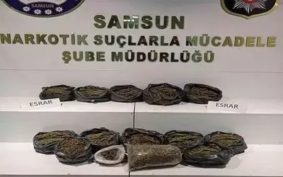 14 kilo 774 gram esrar saklandığı fındık bahçesinde ele geçirildi
