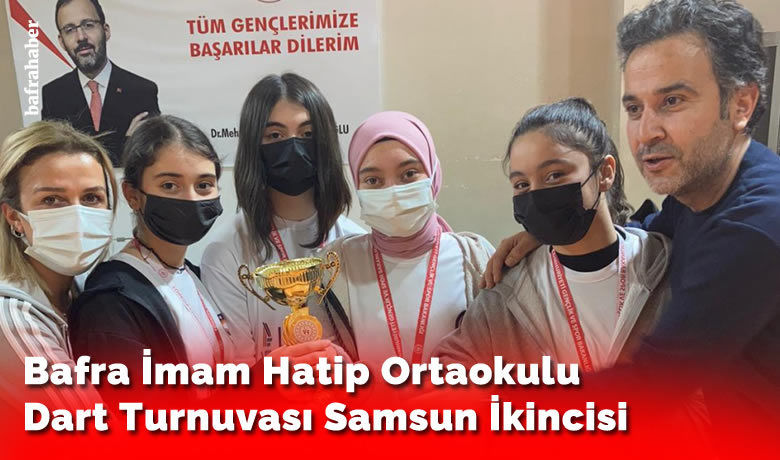 Bafra İmam Hatip OrtaokuluDart Turnuvası Samsun 2.si - Bafra İmam Hatip Ortaokulu Dart sporu kursu öğrencileri Dart Turnuvası'nda 2. olarak güzel bir sportif başarıya imza attı.