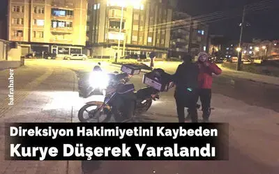Direksiyon Hakimiyetini Kaybederek Düşen Kurye Yaralandı
