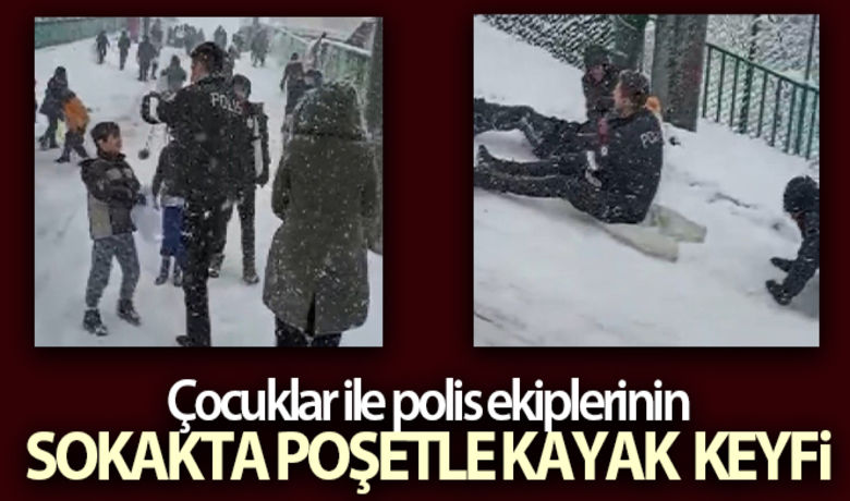 Çocuklar ile polis ekiplerininsokakta poşetle kayak keyfi - Kocaeli’de sokakta poşetle kayan çocuklara polis ekipleri de eşlik edince, ortaya renkli görüntüler çıktı.