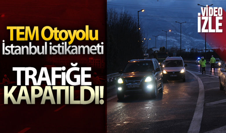 TEM Otoyolu İstanbul istikameti trafiğe kapatıldı - İstanbul ve Kocaeli’de yer yer etkili olan şiddetli kar yağışı sebebiyle Kocaeli TEM Otoyolu İstanbul istikameti trafiğe kapatıldı. TEM Otoyolu’nda bulunan araçlar D-100 Karayolu’na yönlendiriliyor.