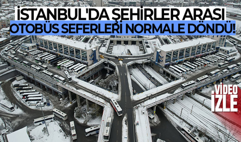 İstanbul'da şehirler arasıotobüs seferleri normale döndü - İstanbul’da yoğun kar yağışı nedeniyle kısıtlama getirilen şehirler arası otobüs seferleri saat 09.00’dan itibaren yeniden başladı. Günlerdir yolların kapalı olması nedeniyle mahsur kalan vatandaşların bekleyişi seferlerin başlamasıyla sona ererken, 15 Temmuz Demokrasi Otogarı havadan görüntülendi.