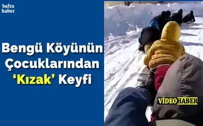 Bengü Köyünün Çocuklarından 'Kızak' Keyfi