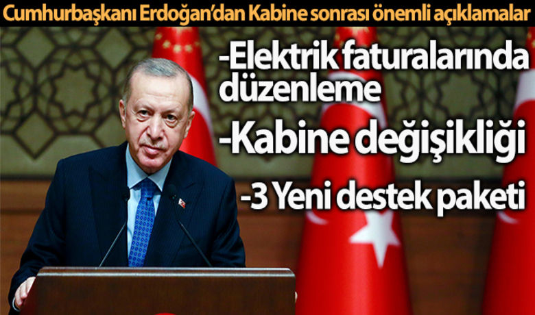 Cumhurbaşkanı Erdoğan'dan kabinesonrası Beştepe'de önemli açıklamalar - Cumhurbaşkanı Recep Tayyip Erdoğan, başkanlığında Beştepe'de toplanan Cumhurbaşkanlığı Kabinesi toplantısı sonrası önemli açıklamalarda bulunuyor.