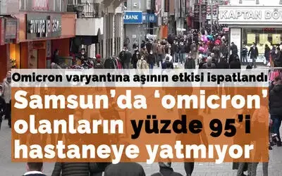 Samsun'da 'omicron' olanların yüzde 95'i hastaneye yatmıyor