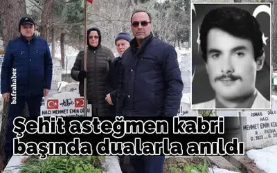 Şehit asteğmen kabri başında dualarla anıldı