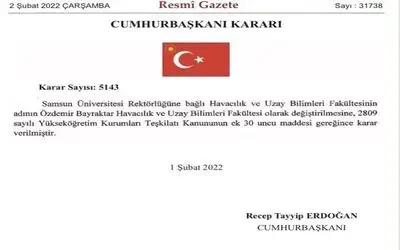 Özdemir Bayraktar’ın ismi ‘Samsun Havacılık ve Uzay Bilimleri Fakültesi’ne verildi
