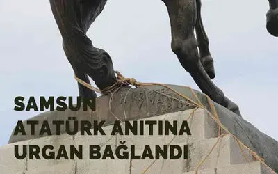 Samsun Atatürk Anıtı’na urgan bağlandı 