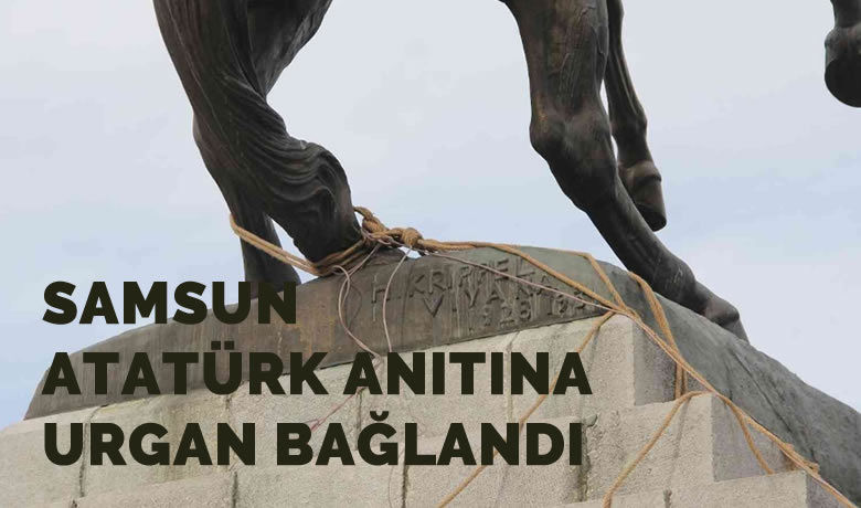 Samsun Atatürk Anıtı’na urgan bağlandı  - Samsun Valiliği, Atatürk Anıtı’na urgan bağlayarak yapılan saldırının faili iki kişinin yakalandığını açıkladı.