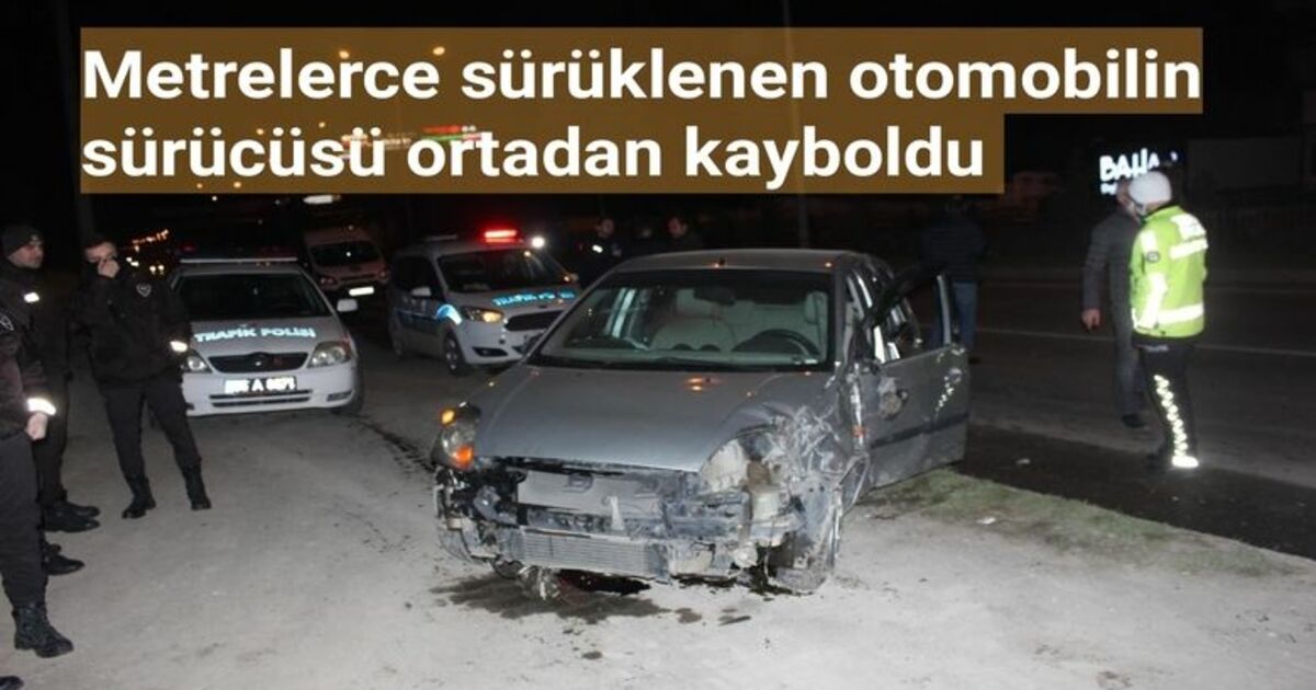 Metrelerce Sürüklenen Otomobilin Sürücüsü Ortalıktan Kayboldu