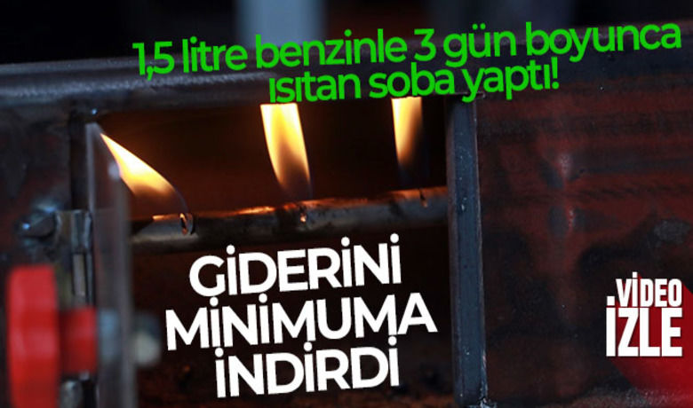 1,5 litre benzinle 3 gün boyunca ısıtan soba yaptı - Antalya’nın Alanya ilçesinde esnaflık yapan Özgür Çiftçi, geliştirdiği soba düzeneği ile 1,5 litre benzinle 3 gün boyunca iş yerini ısıtıyor.	“Günde 8 saat çalıştırıldığında üç gün boyunca ısınıyoruz”	“Alanya şartlarında 2 litre benzin ile 4 gün boyunca oda sıcaklığı sağlanabilir”