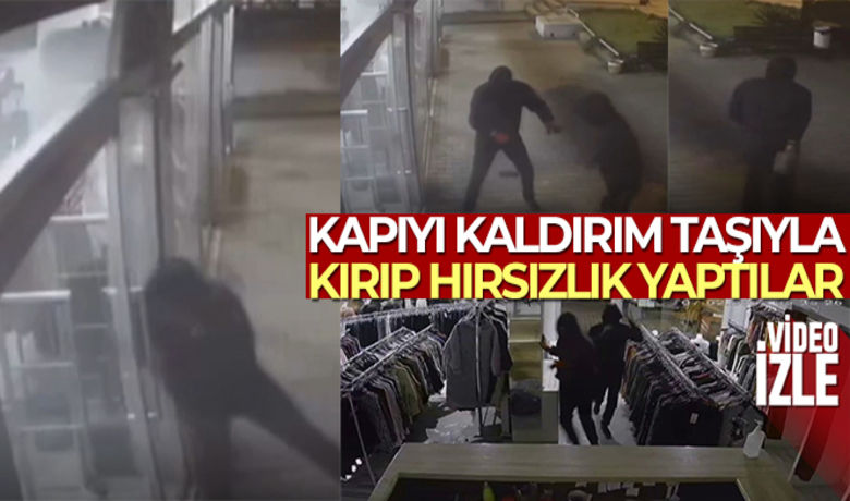 Kapıyı kaldırım taşıyla kırıp hırsızlık yaptılar! - İstanbul'da aynı gecede 2 işyeriyle bir otomobili soyan 2 hırsız yakalandı. Şahısların bir iş yerinin kapılarını kaldırım taşıyla kırmaları ve hırsızlık anları kameralara yansıdı.