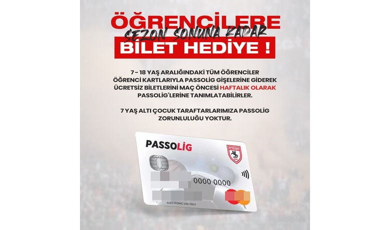 Öğrencilere Samsunspor maçları ücretsiz
 - Spor Toto 1. Lig ekiplerinden Samsunspor, 7-18 yaş aralığındaki tüm öğrencilere maç biletlerini sezon sonuna kadar ücretsiz yaptı.