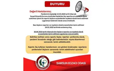’Pandemide başlatılan reçetesiz ilaç temini 30 Nisan’da sona eriyor’
